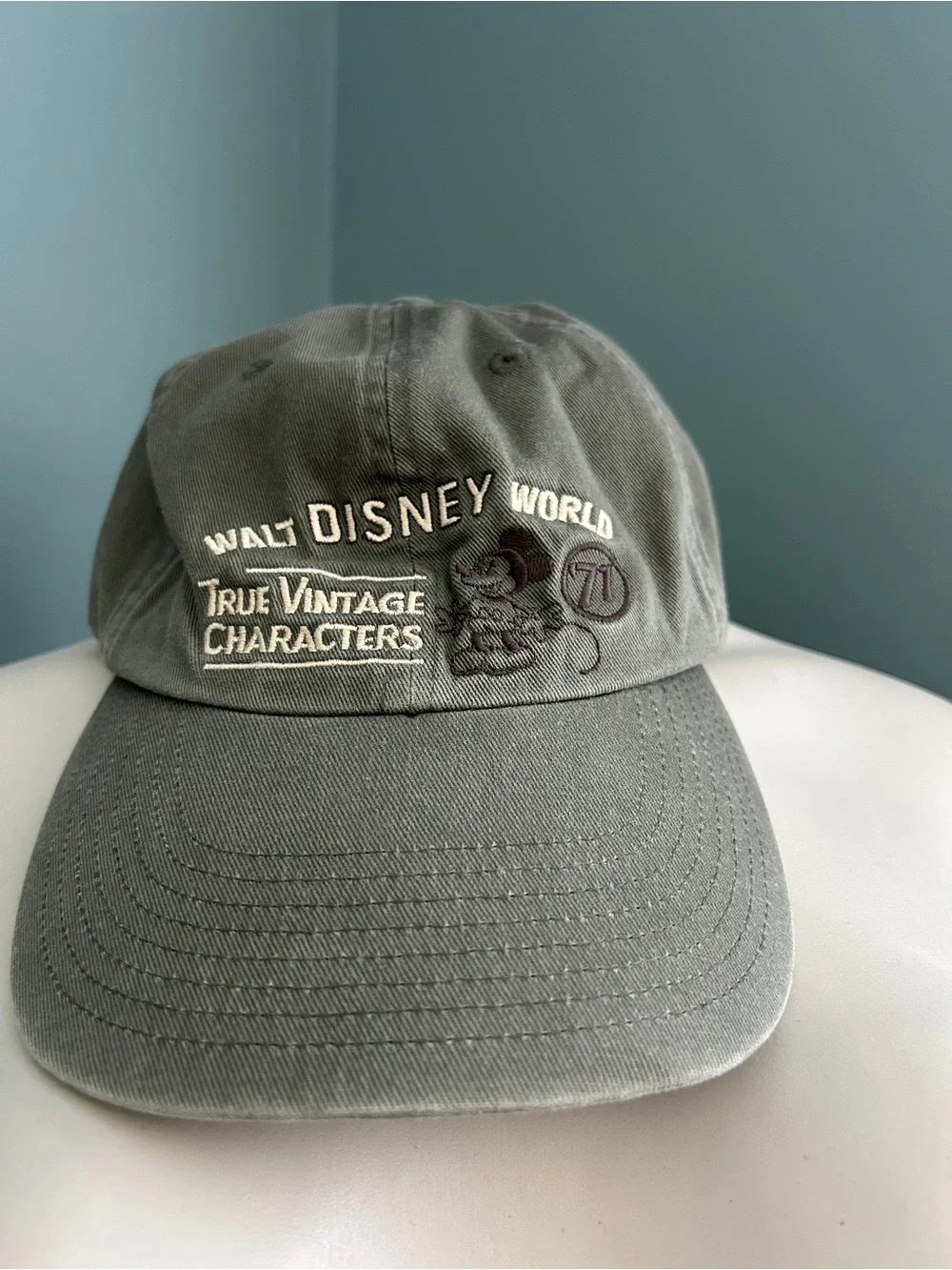Disney Olive Green True Vintage Characters Baseball Cap Adult Size